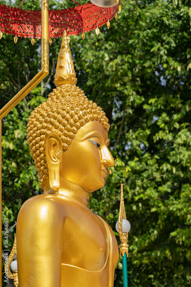 golden buddha image statue in south of Thailand