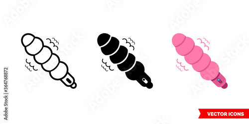 Vibrator icon of 3 types. Isolated vector sign symbol.