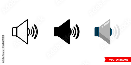 Volume icon of 3 types. Isolated vector sign symbol.