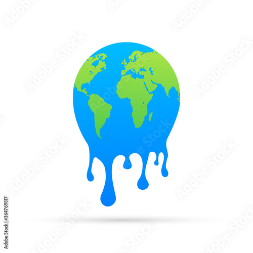 Global warming, Graphic illustration of a melting earth.