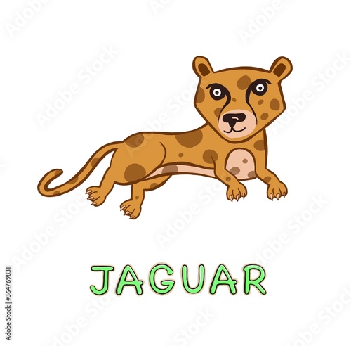 design Cute Jaguar. small icon for stock. Vector illustration