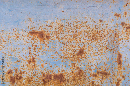 Close up of the old rusty metal sheet texture.