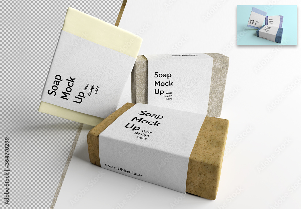 Modelo de Mockup of Soap Cosmetic Bar Packaging do Stock | Adobe Stock