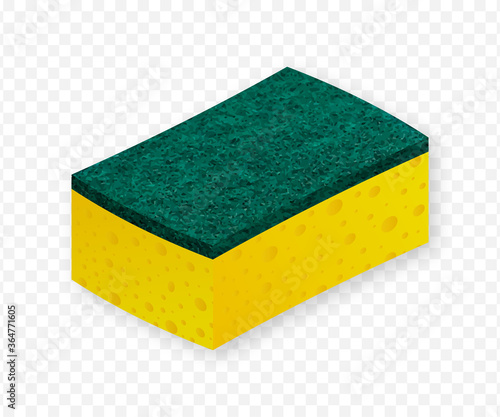 Scouring pads spong for housework cleaning and scouring pad domestic spong work tools. Vector stock illustration.