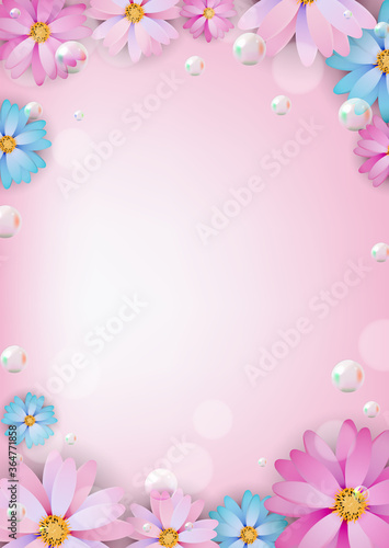 Fototapeta Naklejka Na Ścianę i Meble -  Abstract colored Natural Flower Background. Vector Illustration