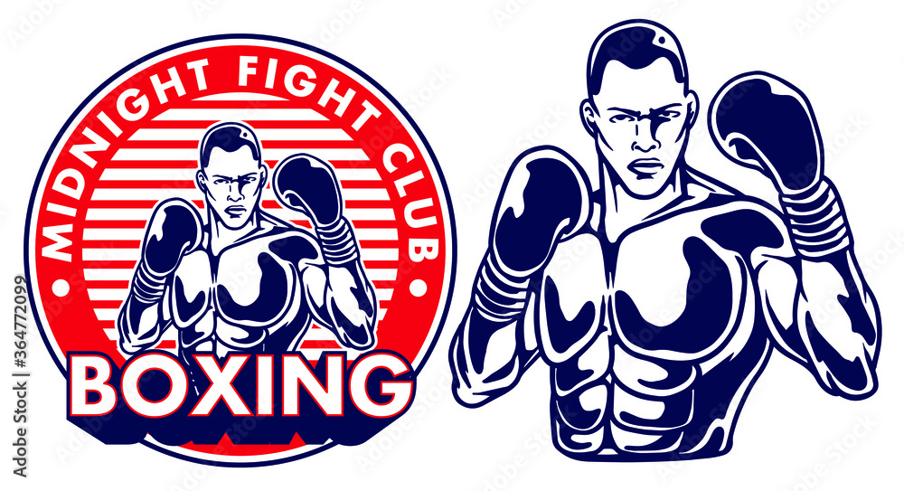 Obraz premium Boxing Club Vector Badge