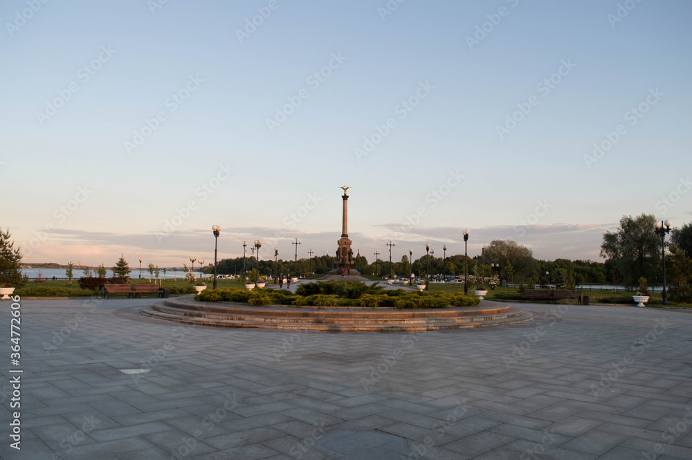 Fototapeta premium sunset over the river