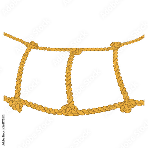 golden rope woven in frame. vector illustration