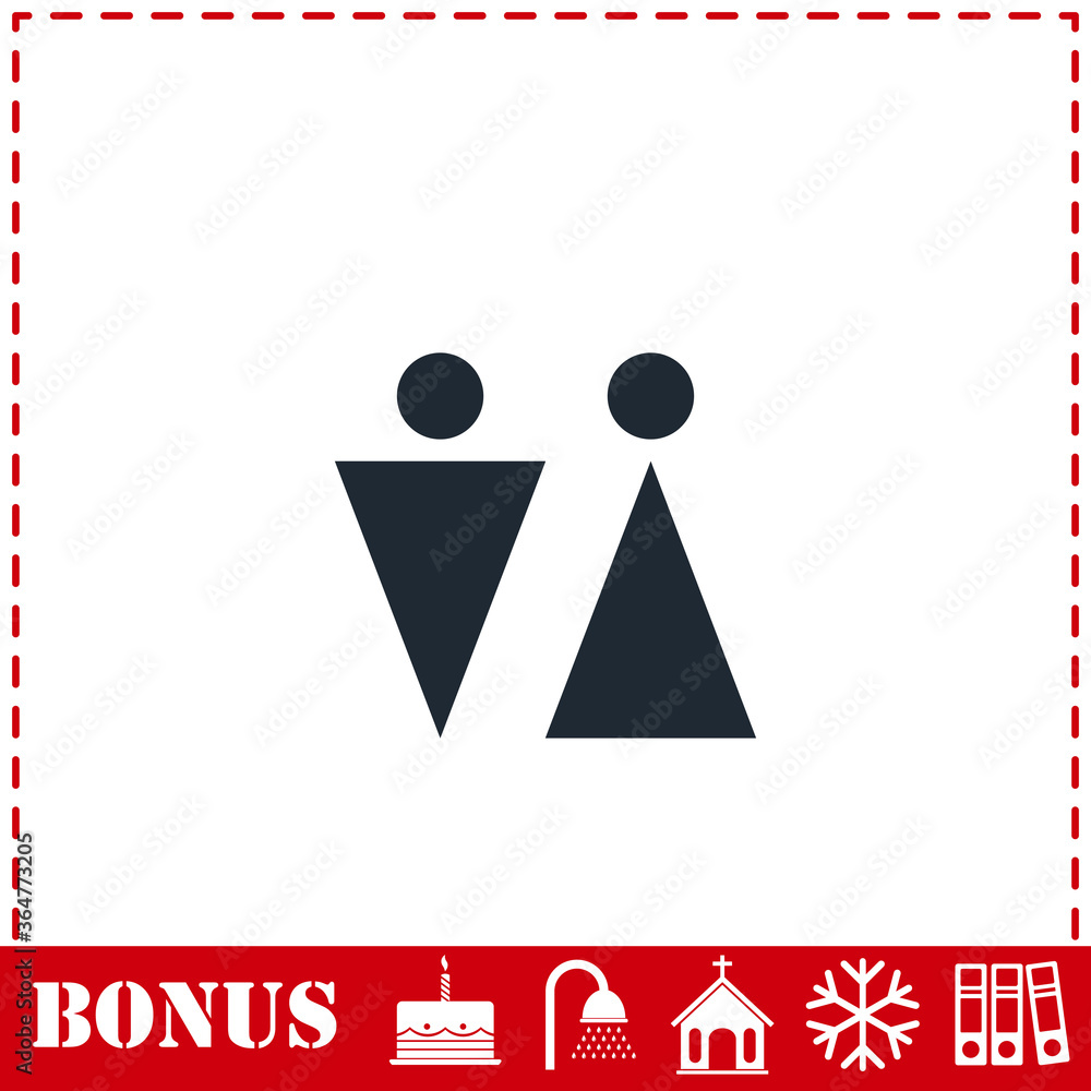Bathroom icon flat Bathroom icon flat