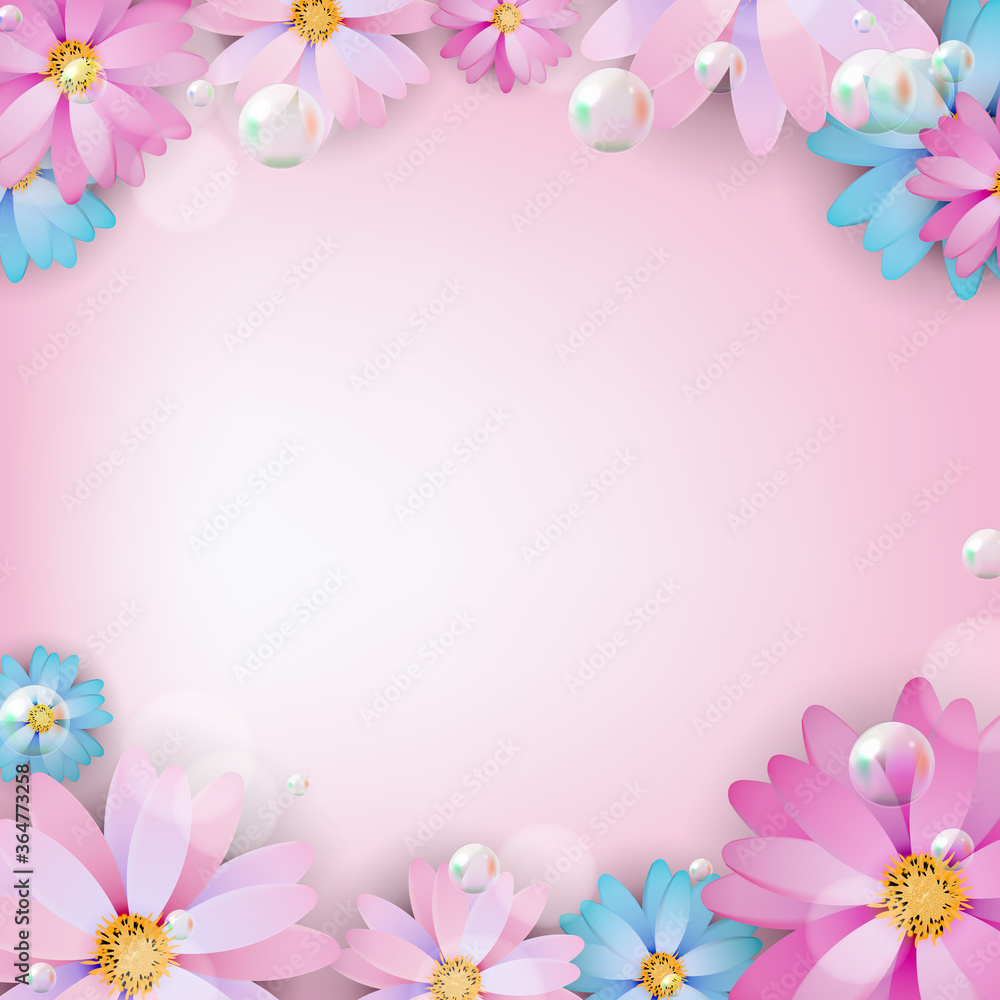 Abstract colored Natural Flower Background. Vector Illustration
