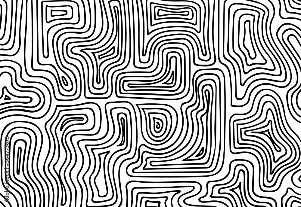 Hand-drawn Abstract Line Art Background Vector