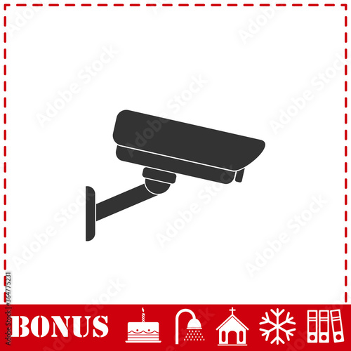 Surveillance Camera icon flat
