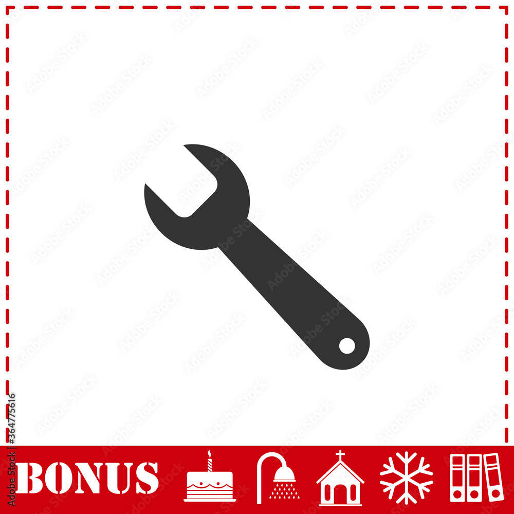Wrench icon flat Wrench icon flat