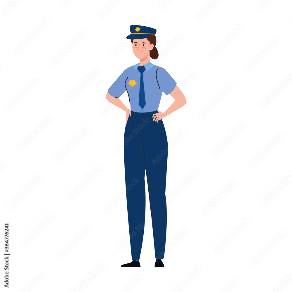police woman worker vector design