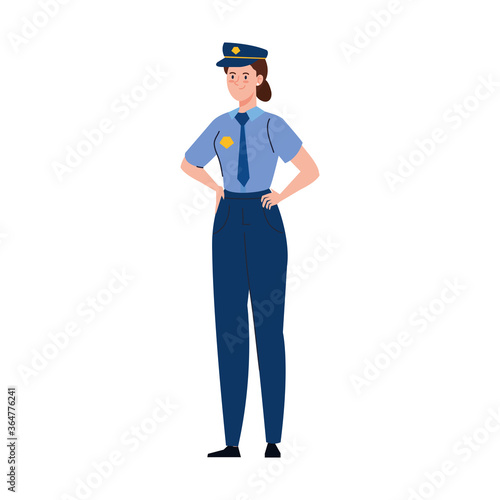 police woman worker vector design