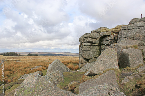 Granite tor on Dartmoor  Devon 