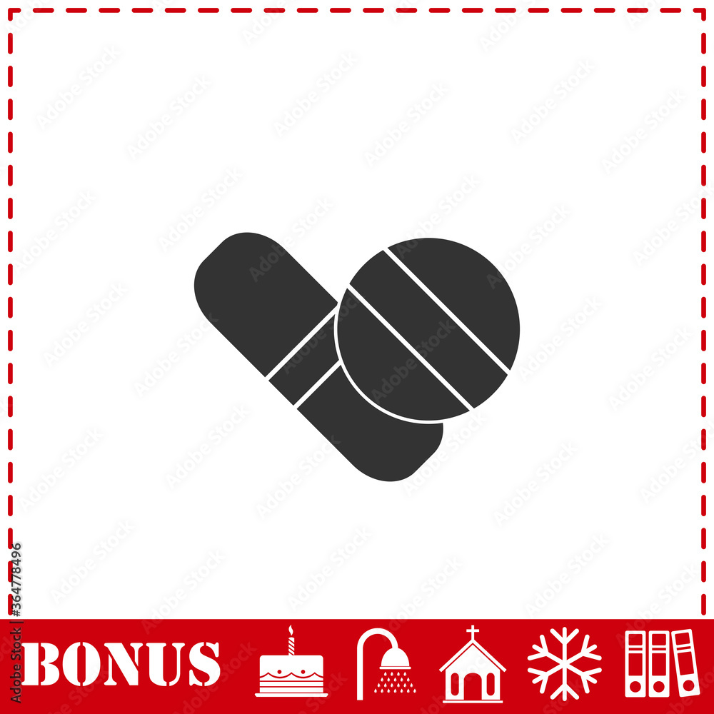 Pills icon flat Pills icon flat