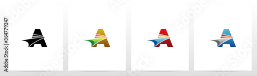 Swoosh Arrow On Letter Logo Design A