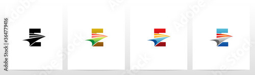 Swoosh Arrow On Letter Logo Design E
