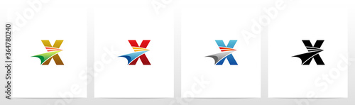 Swoosh Arrow On Letter Logo Design X
