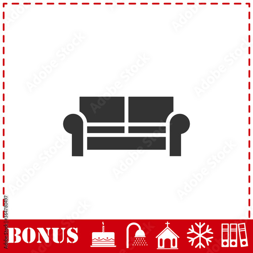 Sofa icon flat