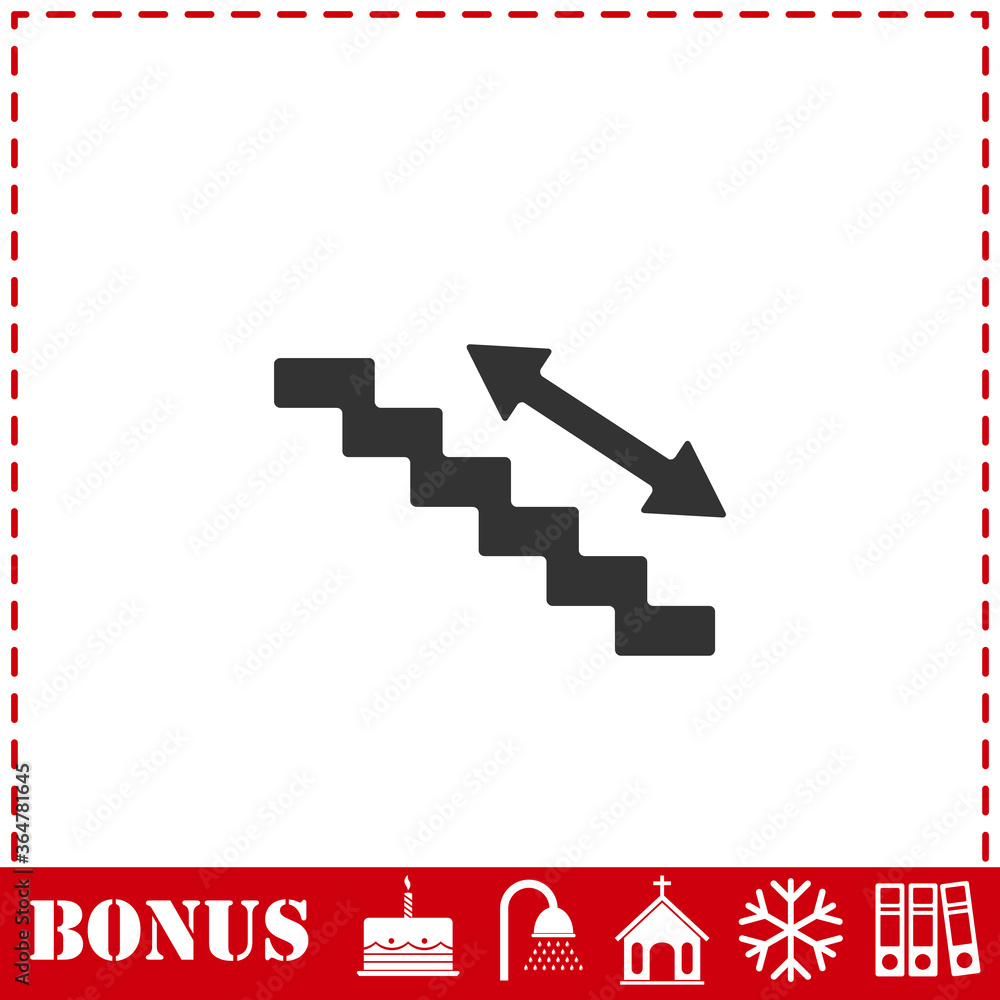 Escalator icon flat Escalator icon flat