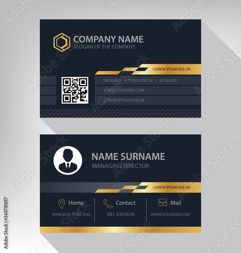 Business card in modern luxury style black and gold color