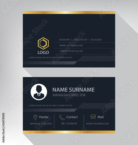 Business card in modern luxury style black and gold color