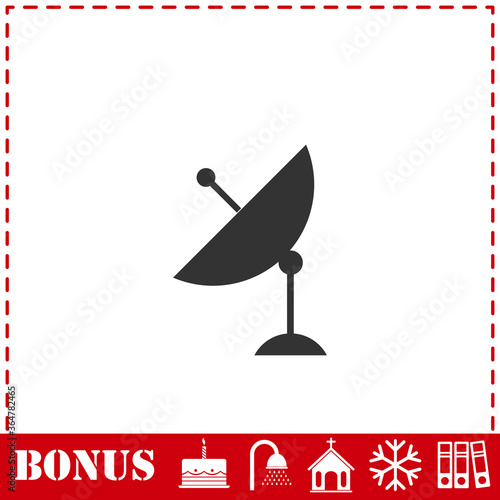 Satellite TV icon flat