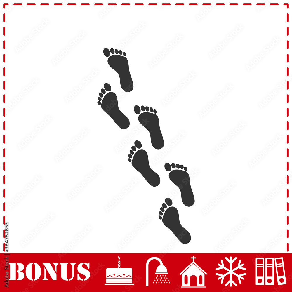 Footprint icon flat Footprint icon flat
