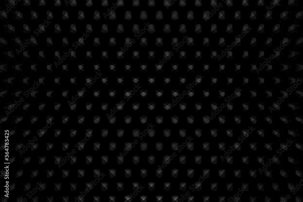  Honeycombs Cube. Background abstract minimalistic black / white texture with many rows of volumetric figures of hexagons lying in the light. Animation. Mobile briquette silver wall 3d