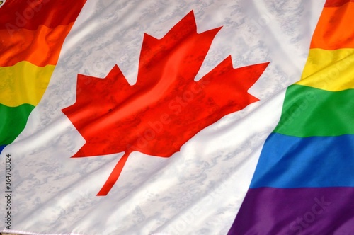 GBT Canada flag. Rainbow flag. Symbol of pride and tolerance photo