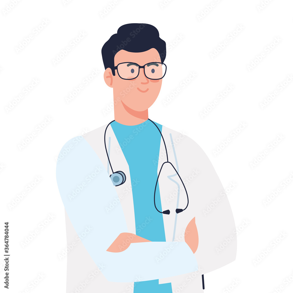 doctor man with stethoscope design, Workers occupation and jobs theme Vector illustration