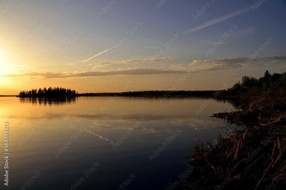 Sunset on Astotin Lake
