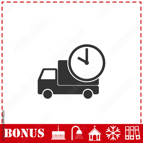 Delivery time icon flat