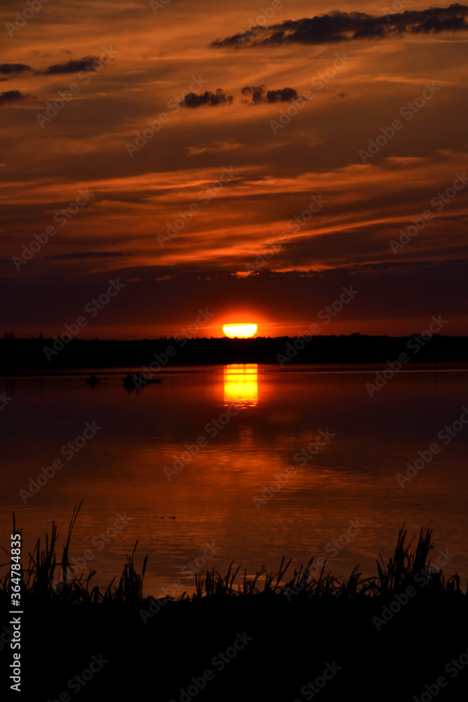 Sunset on Astotin Lake