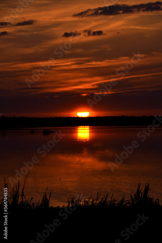 Sunset on Astotin Lake