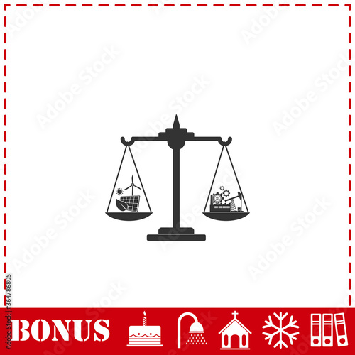 Eco concept icon flat