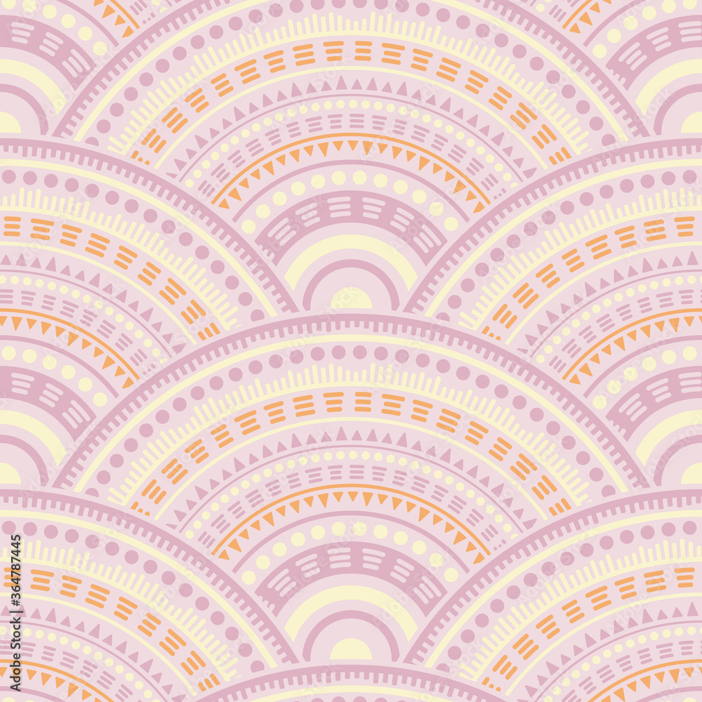 Ethnic circle shapes seamless geometric pattern. Ethnic circle shapes seamless geometric pattern.