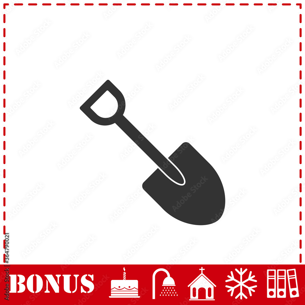 Mini Shovel icon flat