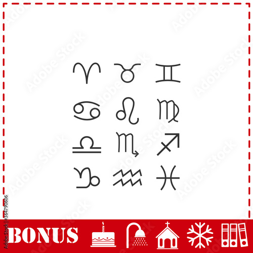 Zodiac icon flat