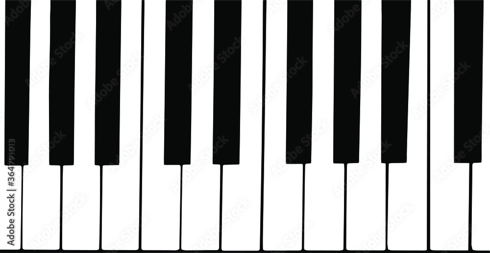 Fototapeta premium Black and white piano keys.