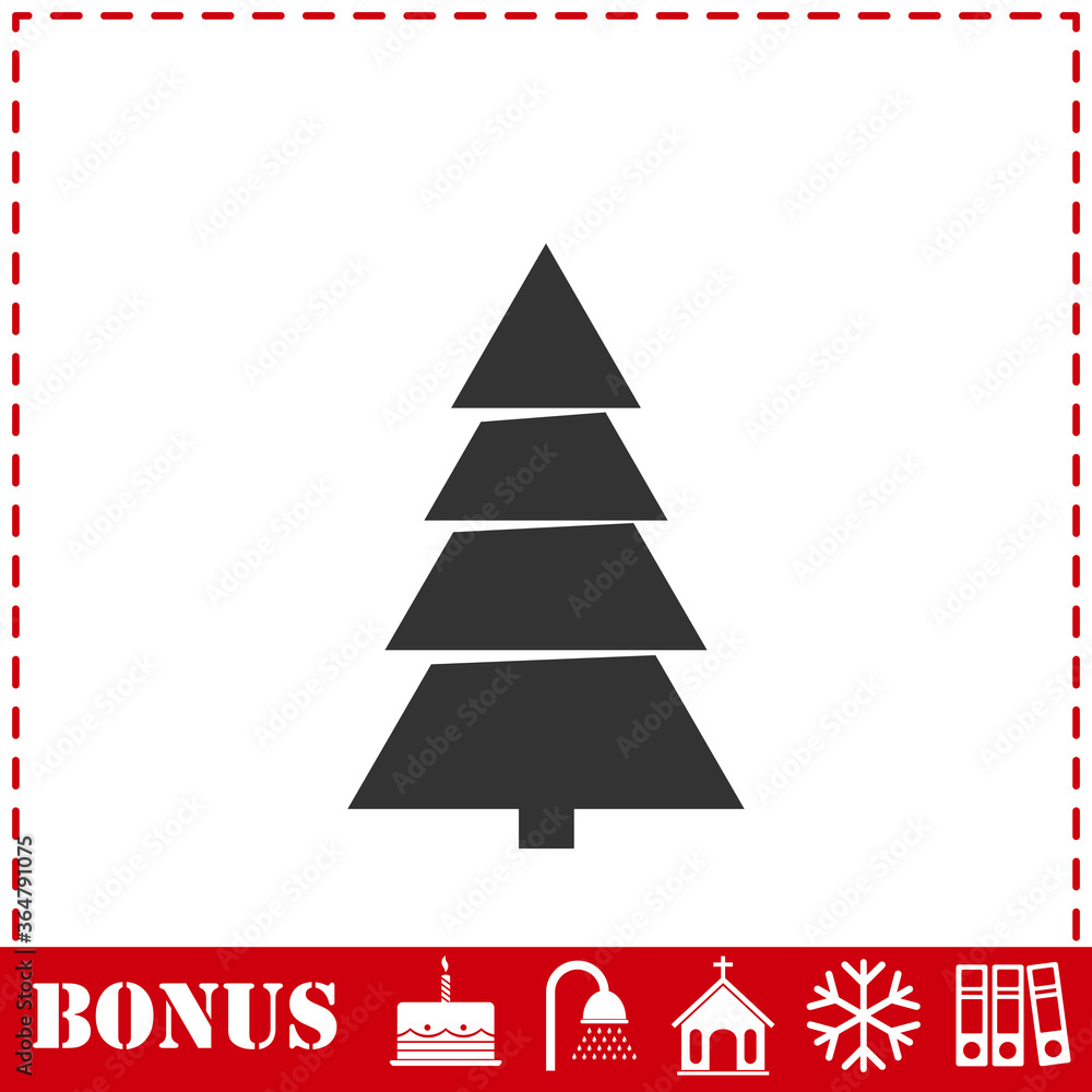 Fir tree icon flat Fir tree icon flat