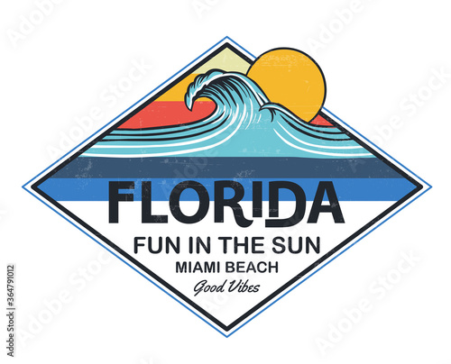 Florida beach vector illustration for t-shirt and other uses.