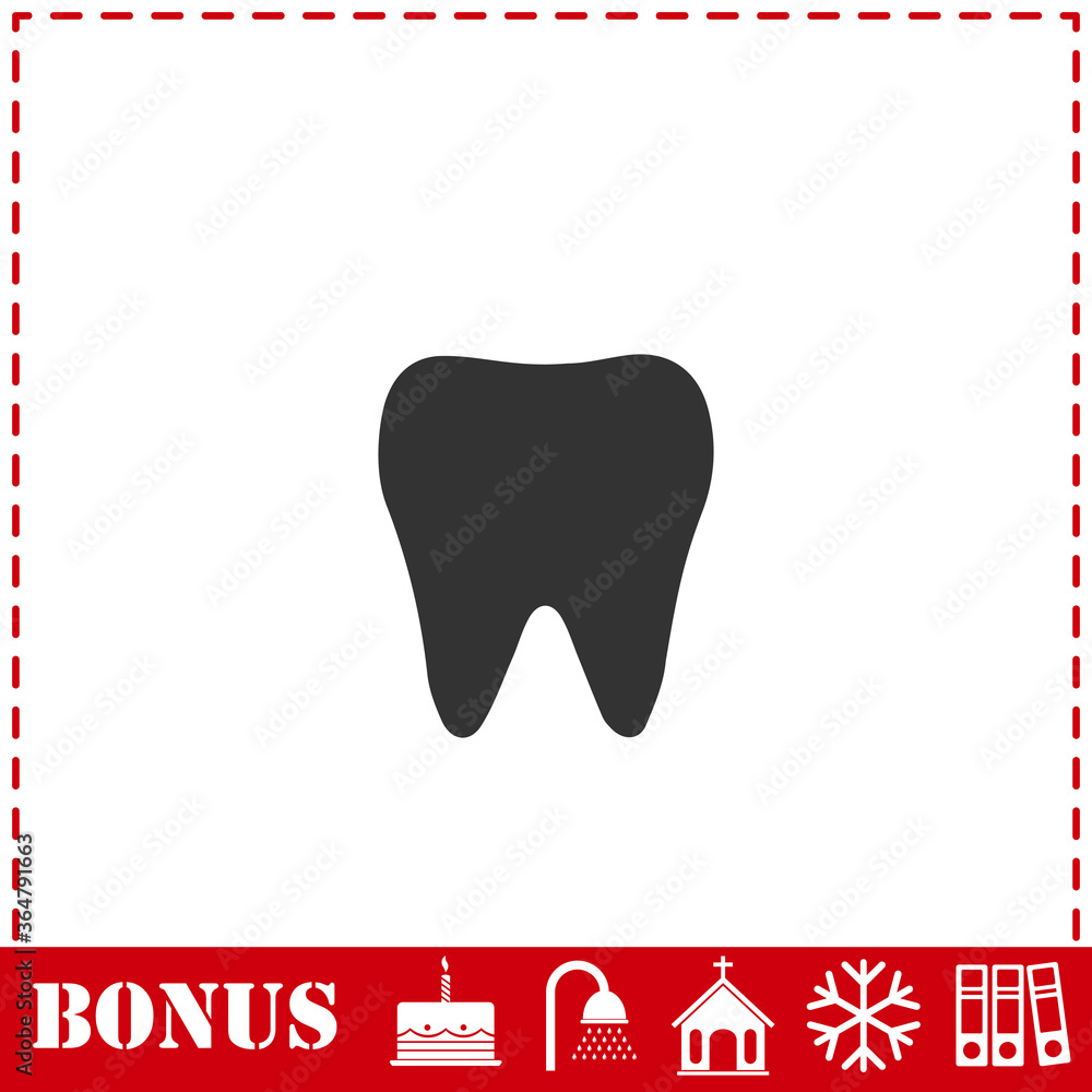 Tooth icon flat Tooth icon flat