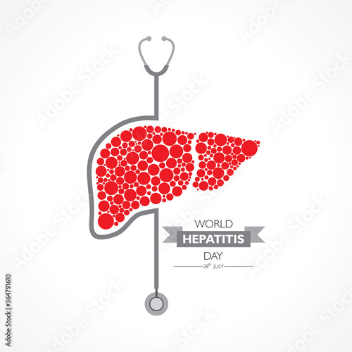 Vector Illustration,poster or banner of World Hepatitis Day observed on 28 July