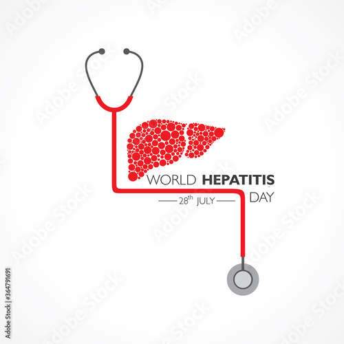 Vector Illustration,poster or banner of World Hepatitis Day observed on 28 July