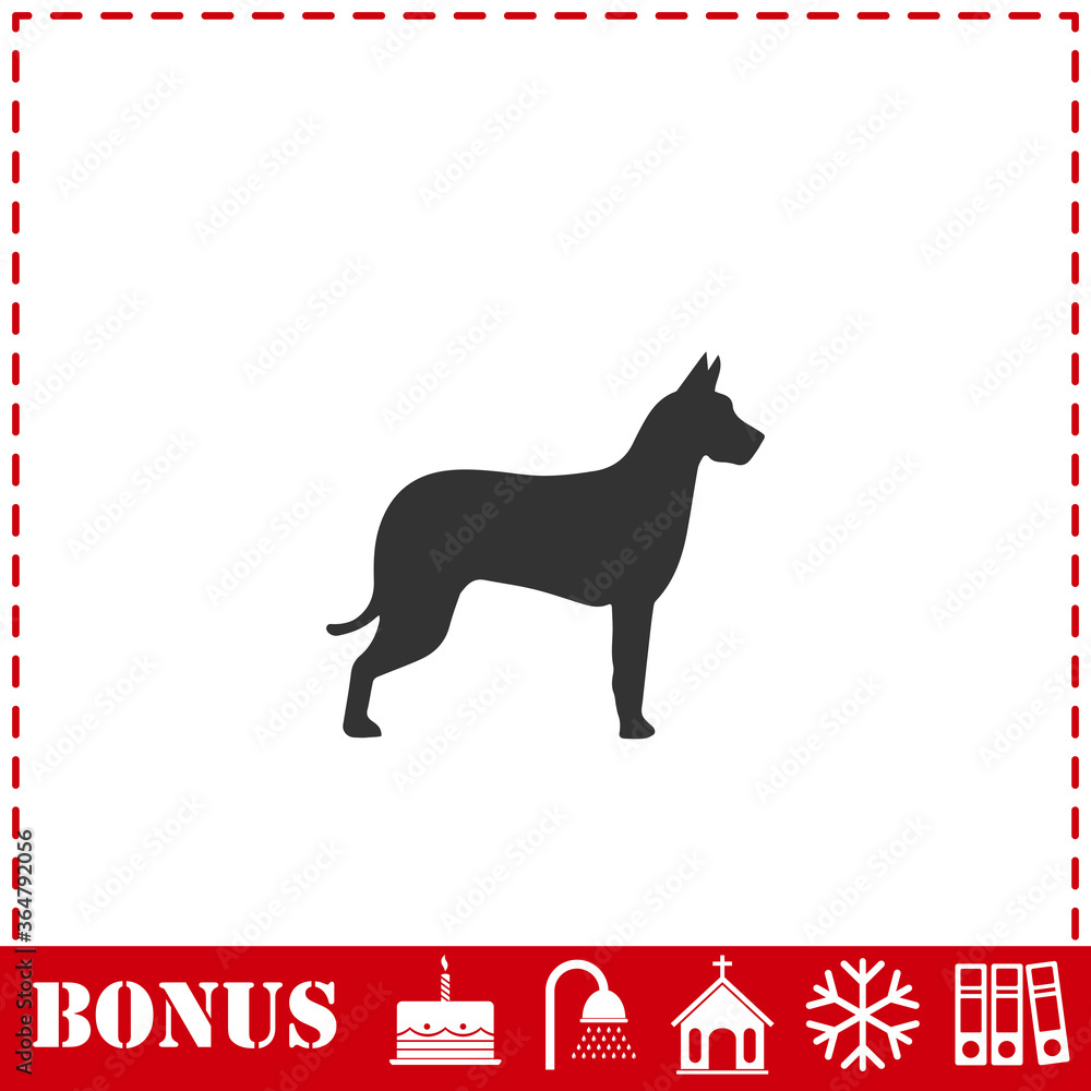 Dog icon flat