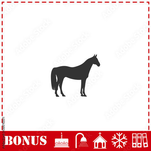 Horse icon flat