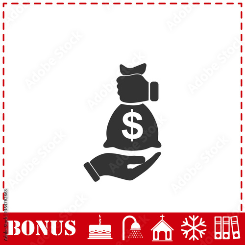 Bribe icon icon flat